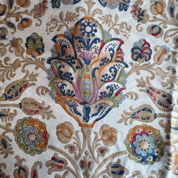 Ralph Lauren "Marrakesh" King Pillowcases Paisley Floral Cotton Beige Multicolor - Picture 2 of 12